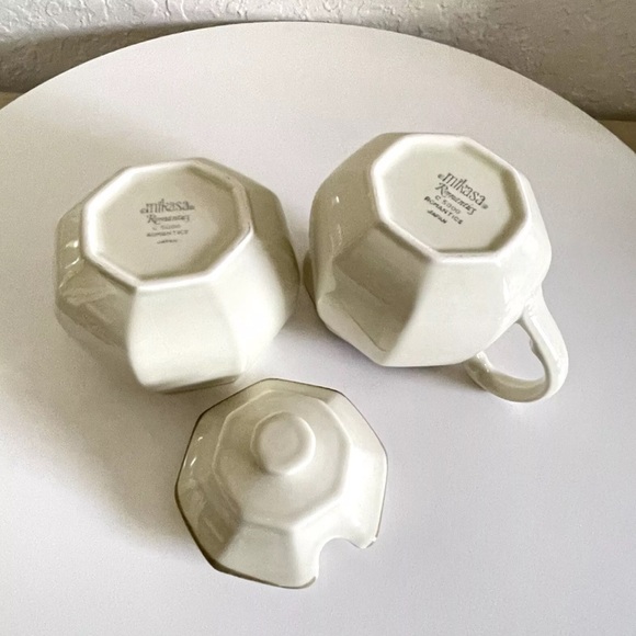 Mikasa Romantics Creamer and Sugar Bowl w/Lid Gold Trim C5000 Made In Japan - Picture 7 of 10